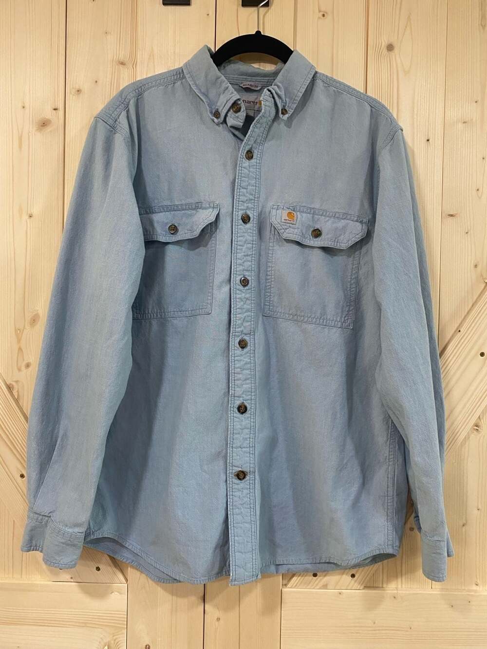 Carhartt Relaxed Fit Long Sleeve Chambray Button-Down Work Shirt size medium